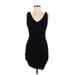 Express Casual Dress - Mini V Neck Sleeveless: Black Print Dresses - Women's Size Medium
