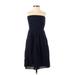 J.Crew Casual Dress - Party Open Neckline Sleeveless: Blue Solid Dresses - New - Women's Size 2