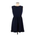 Finn & Clover Casual Dress - A-Line Crew Neck Sleeveless: Blue Solid Dresses - Women's Size Medium