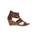 Anna Grace Wedges: Brown Leopard Print Shoes - Women's Size 8 1/2 - Open Toe