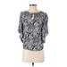 LC Lauren Conrad Short Sleeve Blouse: Silver Tops - Women's Size X-Small