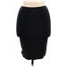 Stella Luce Casual Bodycon Skirt Knee Length: Black Print Bottoms - Women's Size X-Large