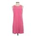 Vineyard Vines Casual Dress - Shift High Neck Sleeveless: Pink Stripes Dresses - Women's Size X-Small