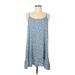 Wild Fable Casual Dress - Mini Scoop Neck Sleeveless: Blue Floral Dresses - Women's Size Medium