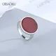 Bague en argent regardé 925 avec pierre naturelle ronde incrustée pour femme bijoux fins design