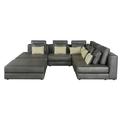 Gray Sectional - Latitude Run® 111.6" Modular Sectional Sofa Corner Chaise Lounge w/ Movable Ottoman, Black Match | Wayfair