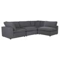 Brown/Gray Sectional - Latitude Run® Holofernes Gray Modular 4-Piece Modular Sectional Microfiber/Microsuede | 35 H x 119.5 W x 78 D in | Wayfair