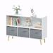 Isabelle & Max™ Aase MDF Accent Cabinet Wood in Gray/White | 23.62 H x 35.43 W x 11.02 D in | Wayfair 517F3EA907B443AF9C8DAA62C12AEC16