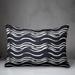 Wrought Studio™ Black Waves Outdoor Throw Pillow Polyester/Polyfill blend in Blue/Navy | 14 H x 20 W x 1.5 D in | Wayfair