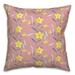 Winston Porter Raielle Floral Indoor/Outdoor Throw Pillow Polyester/Polyfill blend in Pink | 18 H x 18 W x 1.5 D in | Wayfair