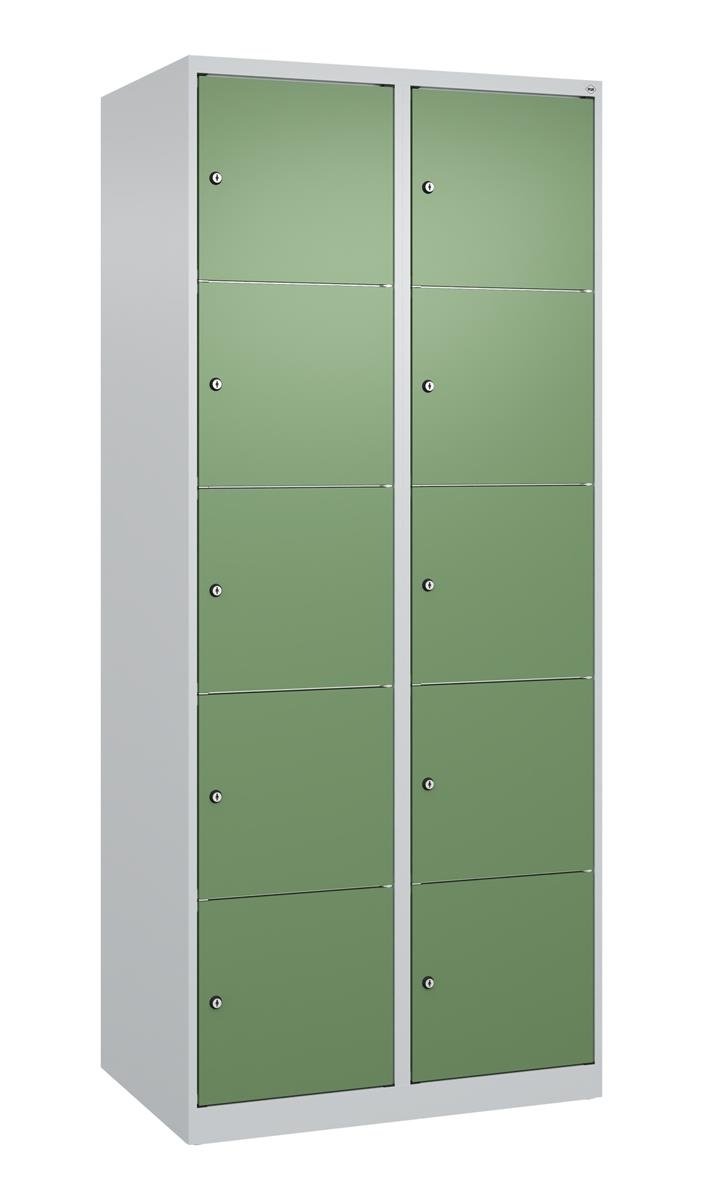C+P Schließfachschrank Classic PLUS, 2 Abteile, 1850x800x500mm, 7035/6011 Image