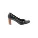 Tory Burch Heels: Pumps Chunky Heel Work Black Print Shoes - Women's Size 7 1/2 - Round Toe