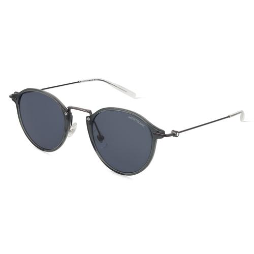 Montblanc MB0294S Herren-Sonnenbrille Vollrand Rund Acetat-Gestell, grau