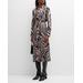 Alex Tiger-print Satin Midi Shirtdress