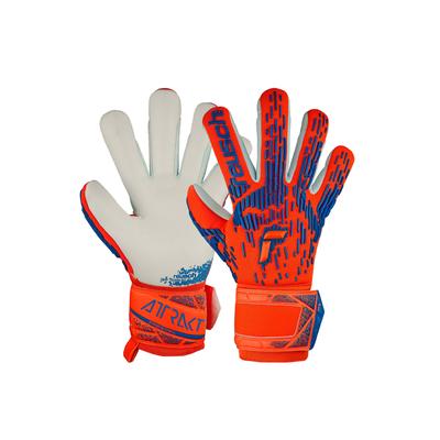 Torwarthandschuhe REUSCH "Attrakt Freegel Silver", Damen, Gr. 8, orange (orange, blau), 56% Elastodien, 34% Polyester, 5% Polyurethan, mehrfarbig, sportlich, Handschuhe, mit Evolution Negative Cut