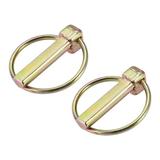 2Pack 11/32 x 2 Linch Pin with Ring Trailer Pins Assortment Kit for Boat Kayak Trailer Tractor Trolley Gold