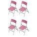 Mini Furniture Dollhouse Folding Chair Kids Miniature Small Child Pvc Pink 4 Pcs