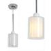 Glass Pendant Light Modern Pendant Lighting for Kitchen Island Farmhouse Mini Pendant Lamp with Chrome Nickel Adjustable for Dining Room Sink Double Cylinder