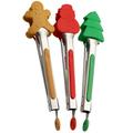 6 Pcs Silicone Kitchen Tongs Grilling Cooking Tongs Outdoor BBQ Tong Christmas Food Clips Steak Stainless Steel + Silicone