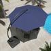 LAUSAINT HOME 12FT Sunbrella Patio Umbrella with Base Large Hanging offset Cantilever Umbrella with 360Â° Navy Blue