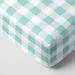 Aqua Gingham Fitted Crib Sheet - Standard