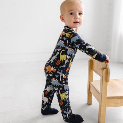 Navy Jurassic Jungle Zippy - 12-18 months