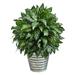 Silk Plant Nearly Natural 34 Silver King Artificial Plant in Decorative Tin Bucket