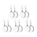 5 Pairs Sublimation Earring Blanks Unfinished Earring Pendants with Earring Hooks Heat Transfer Earrings for DIY Craft Round Jewelry Making