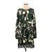 Zara Casual Dress - A-Line Crew Neck Long sleeves: Green Dresses - Women's Size Small