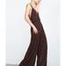 Zara Pants & Jumpsuits | New Zara Brown Copper Velvet Belted Wide Leg Jumpsuit Womens Size Htf S M | Color: Brown | Size: S