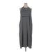 Lands' End Casual Dress - Midi Crew Neck Sleeveless: Black Print Dresses - Women's Size 2X
