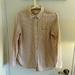 J. Crew Tops | J. Crew Seersucker Shirt Classic Elegant Fit Sz 8 | Color: Tan/White | Size: 8