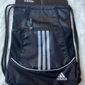 Adidas Bags | Adidas 3 - Stripes Gym Drawstrinng Backpack | Color: Black/White | Size: Os