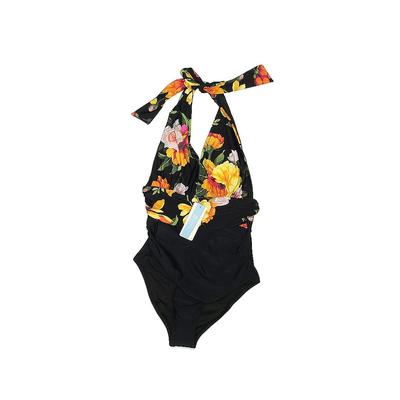 Cupshe One Piece Swimsuit: Black Floral Swimwear - Women's Size X-Small