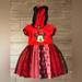 Disney Dresses | Disney Minnie Mouse Hooded Dress Size 10/12 Girls | Color: Red | Size: Lg