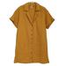 Anthropologie Dresses | Anthropologie Pilcro Shirt Dress Button Down Short Sleeve Cotton Linen Womens Xs | Color: Gold/Yellow | Size: Xs