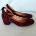 Madewell Shoes | Madewell Inez Burgandy Suede Studded Ankle Strap Pumps | Color: Red | Size: 6.5