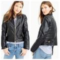J. Crew Jackets & Coats | J Crew Collection Standing-Collar Leather Jacket | Color: Black | Size: 4