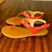 Michael Kors Shoes | Michael Kors Plate Sandals. | Color: Orange/Tan | Size: 8 M