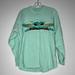 Disney Tops | Disney Star Wars Grogu Mandalorian Yoda Mint Blue Long Sleeve Spirit Jersey Top | Color: Blue/Green | Size: Xs