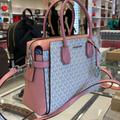 Michael Kors Bags | Michael Kors Mercer Medium Logo And Leather Belted Satchel Primrose Multi Nwt | Color: Gold/Pink | Size: Medium