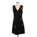 Nicole Miller New York Casual Dress - Shift: Black Floral Motif Dresses - New - Women's Size 4