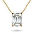Carbon Atelier IGI Certified 1/4 to 1 1/2 Carat Emerald Cut Lab Grown Diamond Rectangular Solitaire Pendant Necklace for Women in 14k Gold (G-H, VS1-VS2, cttw) 18 Inch Long Chain with Lobster Claw,