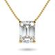 Carbon Atelier IGI Certified 1/4 to 1 1/2 Carat Emerald Cut Lab Grown Diamond Rectangular Solitaire Pendant Necklace for Women in 14k Gold (G-H, VS1-VS2, cttw) 18 Inch Long Chain with Lobster Claw,