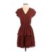 Point Sur Casual Dress - Popover: Burgundy Solid Dresses - Women's Size 00