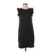 Universal Thread Casual Dress - Mini Crew Neck Short sleeves: Black Print Dresses - Women's Size Small