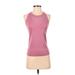 Victoria Sport Active Tank Top: Pink Solid Activewear - Women's Size Small
