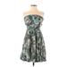 American Rag Cie Casual Dress - A-Line Strapless Sleeveless: Gray Dresses - Women's Size Medium
