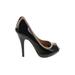 French Connection Heels: Pumps Stilleto Cocktail Party Black Print Shoes - Women's Size 37.5 - Round Toe