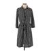 Mlle Gabrielle Casual Dress - Shirtdress: Black Stripes Dresses - Women's Size Small